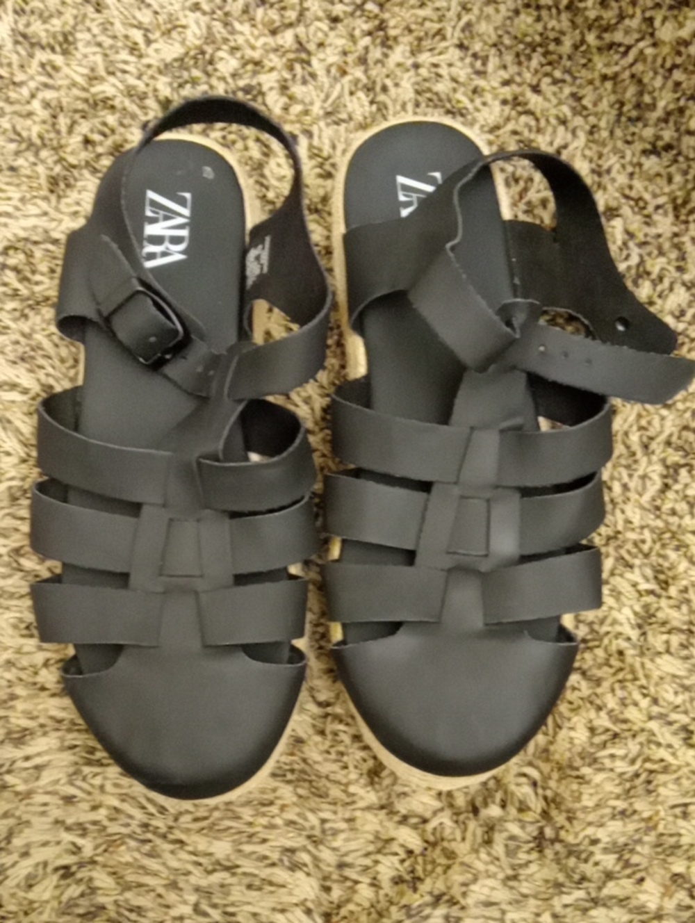 ZARA Women's Black Strappy Sandals EU 36
